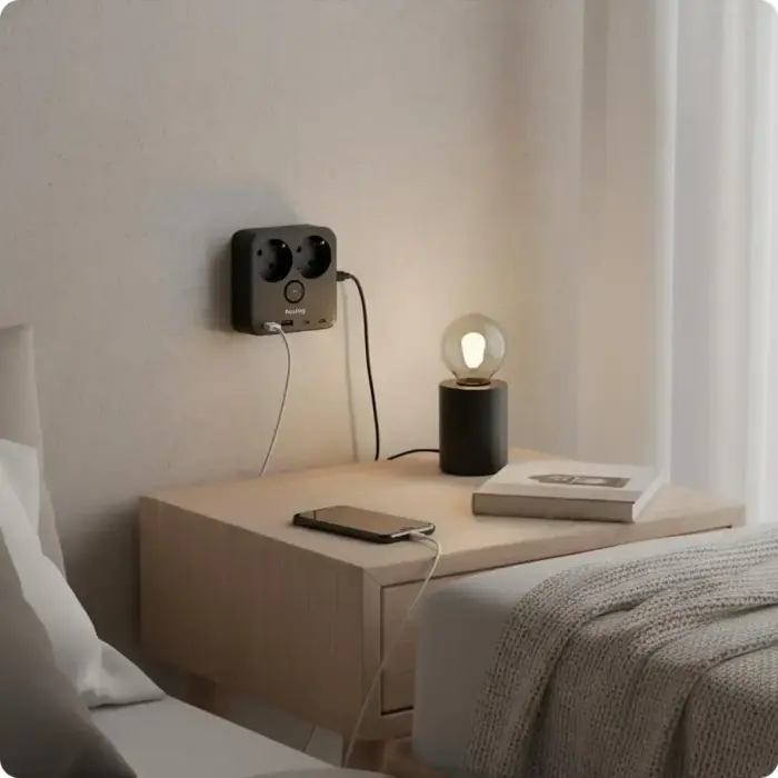 Huslog Power strip with phone holder HUS1055 Фото num