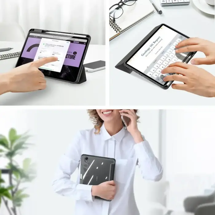 Dux Ducis Toby Armored Flip Smart Case for Oppo Pad with Stylus Holder Black Фото num