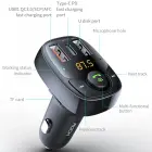 Rock Transmiter FM B301 MP3, Bluetooth - 2xUSB + Type C + micro SD - 36W black Foto 7