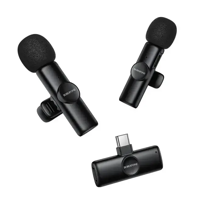 Borofone Lavalier wireless microphone BFK16A Winner Type C black - 2 pieces Foto 9