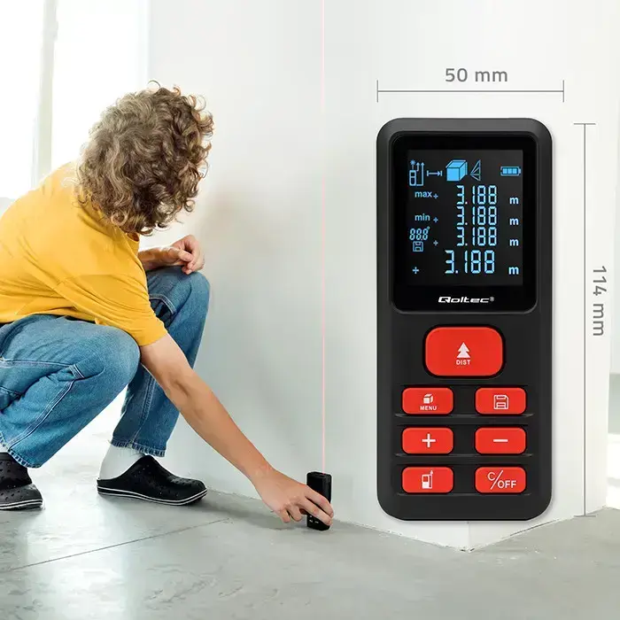 Qoltec Precise digital laser distance meter with an electronic level | LCD with backlight | 50m Foto 11
