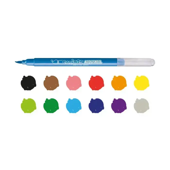 Flomasteri-otas CARIOCA Junior Brush, 12 krāsas Foto 3