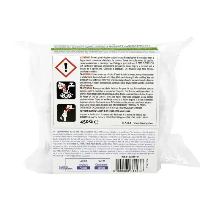 Mitruma absorbētāja papildināmā tablete 450g ābols Foto 3
