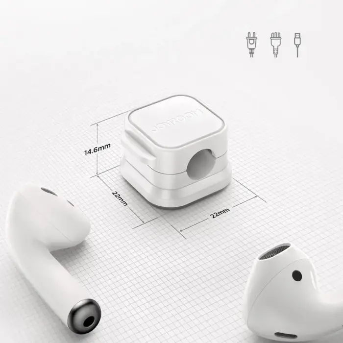 Joyroom JR-ZS368 magnetic cable organizer - white (6 pcs.) Фото num