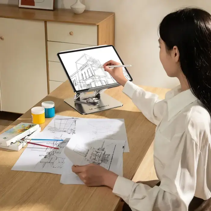 Wozinsky WRS-CPY84SS Aluminum Laptop and Tablet Stand + Free Smartphone Stand - Silver Фото num
