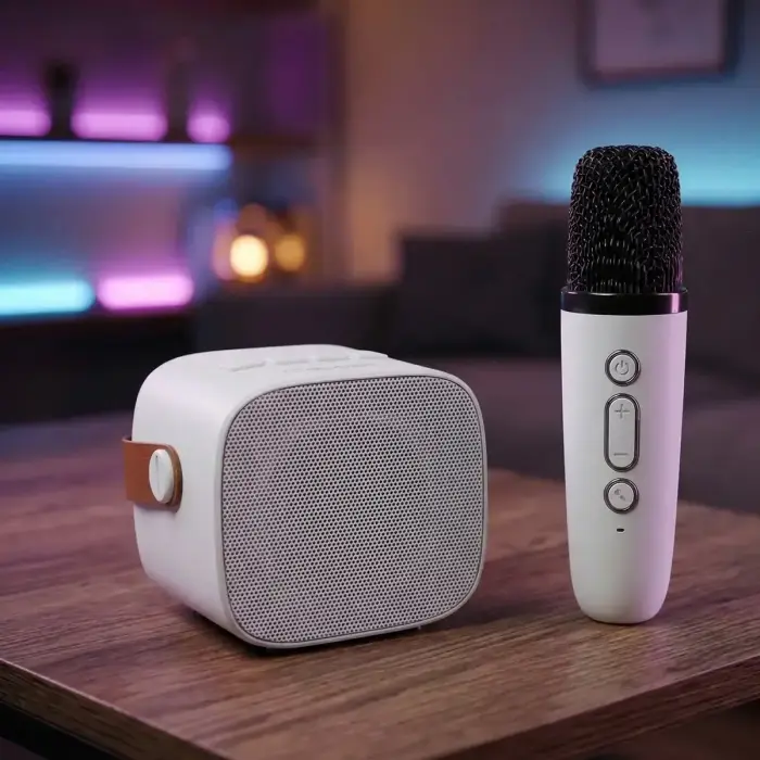 Blavec Portable Bluetooth Speaker WS-07 Karaoke Party - 5W with 2 microphones (WS07-2MW) white Фото num