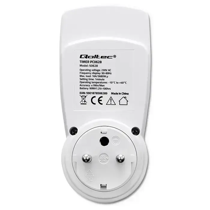 Qoltec Electronic Timer PC0628 | 3680W | 16A | LCD Фото num