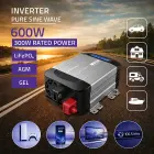 Qoltec Pure Sine Wave Inverter | 12V to 230V | 300/600W | LCD | USB | USC-C | Compatible with LiFePO4 GEL AGM  Foto 2