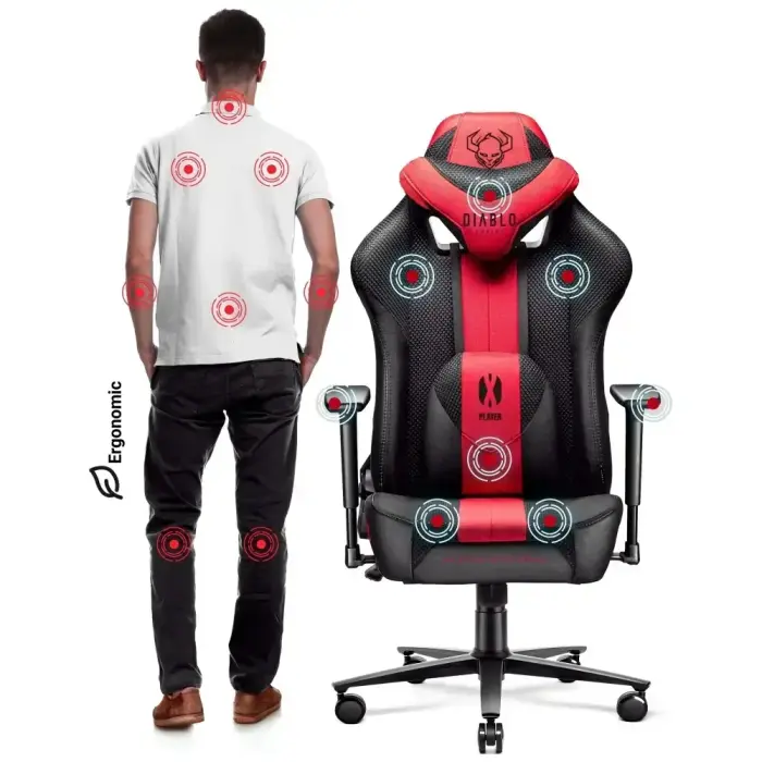 Gaming chair Diablo Chairs X-Player 2.0 Normal Size crimson-anthracite Foto 6