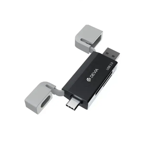 Devia card reader 2in1 EL239 USB/USB-C 2.0 black Photo