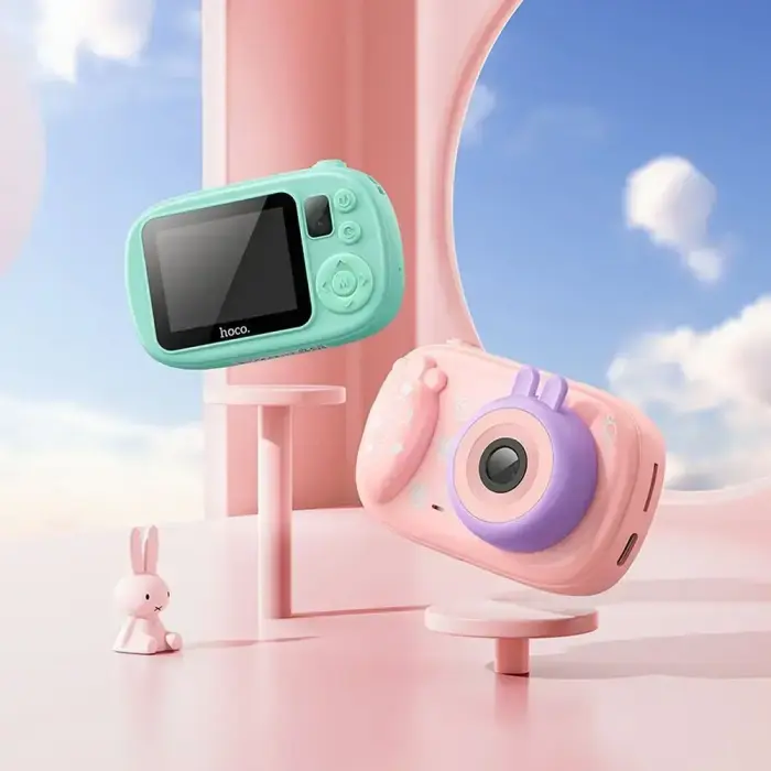 Digital kids camera with selfie function Hoco 1MP 2,0" HD Ready DV205 pink Фото num
