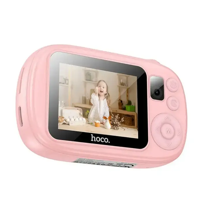 Digital kids camera with selfie function Hoco 1MP 2,0" HD Ready DV205 pink Фото num