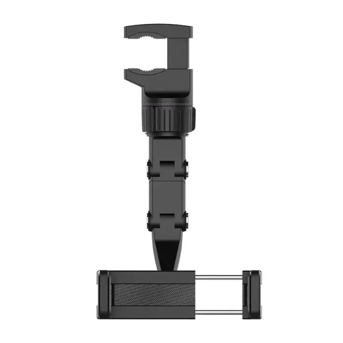 Adjustable car rearview mirror holder for smartphone black Foto 4