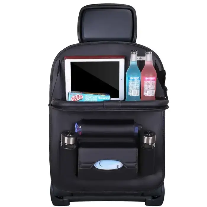 Car seat organizer seat protector seat cover shelf mini car table black Фото num