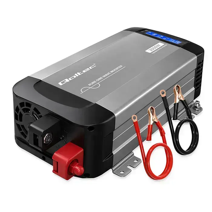 Qoltec Pure Sine Wave Inverter | 12V to 230V | 1000/2000W | LCD | USB | USC-C | Compatible with LiFePO4 GEL AGM  Foto 10