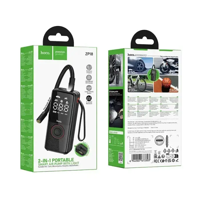 Car compressor Hoco wireless 4000mAh ZP18 black Photo