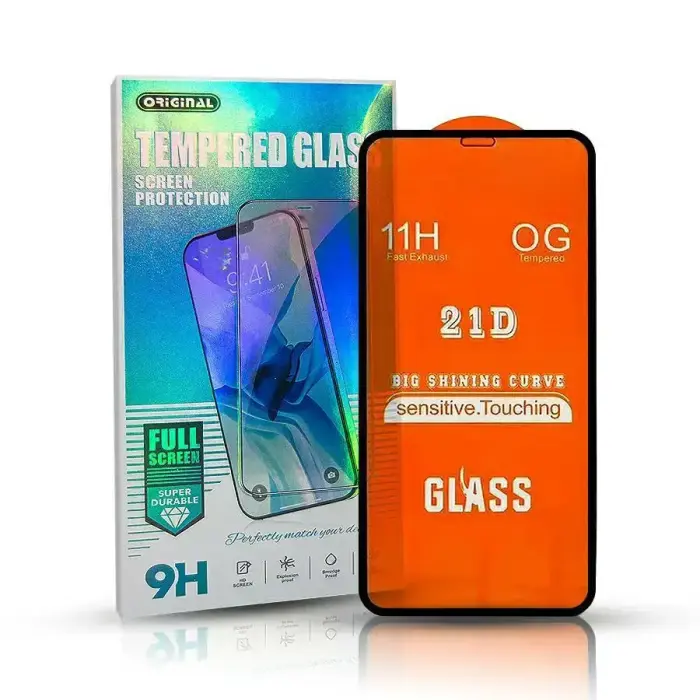 GoodBuy 21D pilnam ekrānam aizsargstikls telefonam iPhone 11 | XR melns Foto 1