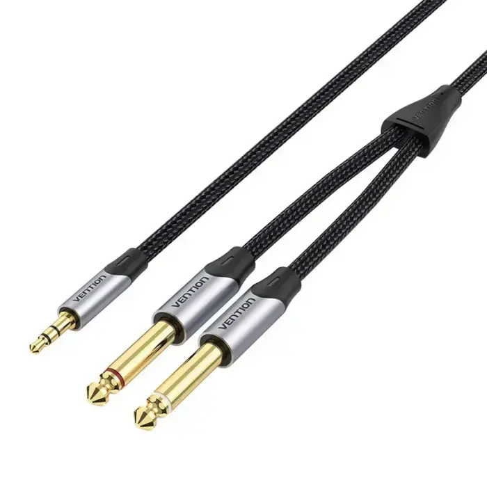 Audio cable mini jack 3.5mm to 2x jack 6.35mm male Vention BARHL 10m Foto 5