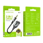 Borofone Cable BL19 Creator 2 in 1 - jack 3,5mm male to 2xjack 3,5mm female - 15 cm black Photo