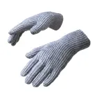 Braided telephone gloves with cut-outs for fingers - gray Foto 2