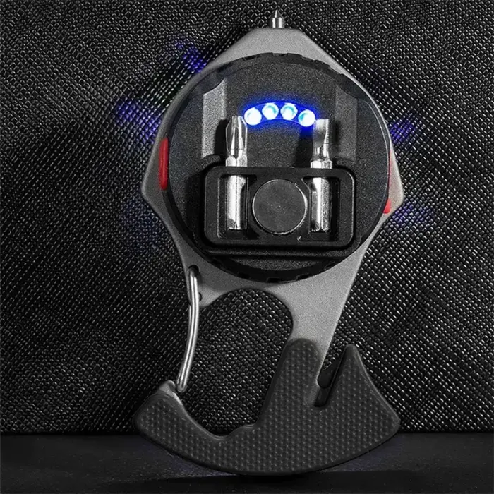 Mini flashlight LED keychain W5143 Type C with 2 screwdriver bits blue Фото num