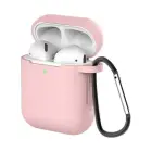 Case for AirPods 2 / AirPods 1 silicone soft case for headphones + keychain carabiner pendant pink (case D) Photo
