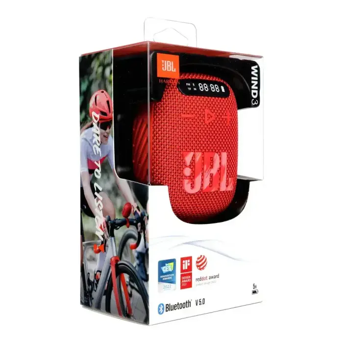Wireless speaker JBL Wind 3 with handlebar holder red Photo