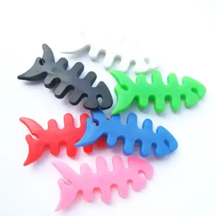 Fish-shaped headphone cable wrap - white Фото num