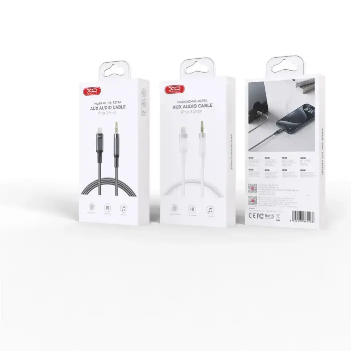 XO cable audio NB-R279A Lightning - jack 3,5mm 1,0m white Foto 3