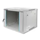 Qoltec RACK Cabinet 19" | 9U | 600 x 500 x 600 | Tempered doors | Hanging | Steel case | Lock | Grey Фото num
