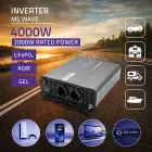 Qoltec MS Wave Voltage Converter | 12V to 230V | 2000/4000W | USB | Compatible with LiFePO4, GEL and AGM batteries Foto 2