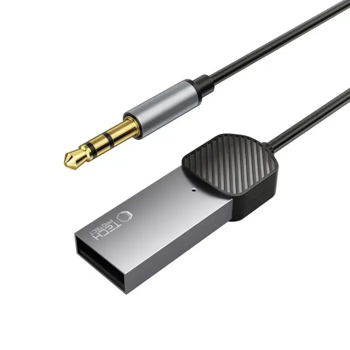 Tech-Protect UltraBoost audio adapter mini jack 3.5mm (male) / Bluetooth - gray Фото num