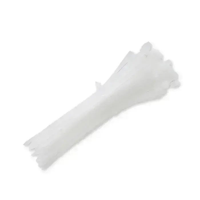 Qoltec Self-locking cable tie | 4.8*160 mm | 100 pcs. | Nylon66 | UV | White Photo