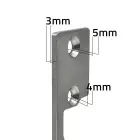 Qoltec Double-sided straight plate for electric door strike | Catch plate | 110mm | Stainless steel Photo