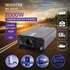 Qoltec MS Wave Voltage Converter | 12V to 230V | 1000/2000W | USB | Compatible with LiFePO4, GEL and AGM batteries Foto 2