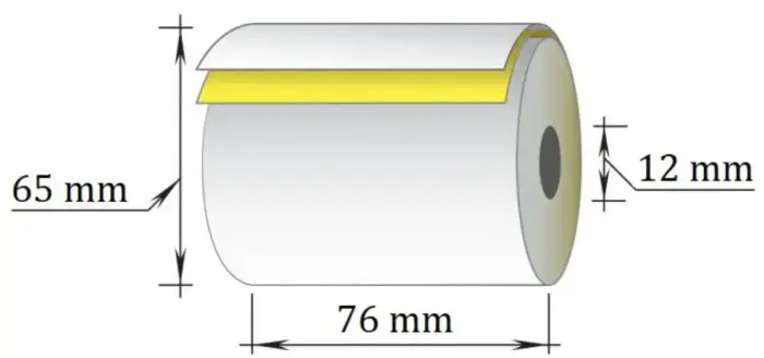 Kases lente TECHNOINFORM ar izmēru 76mm x 20m, divslāņu (L/SC), max.diam. 65 mm, 10 gab/iepakojumā (100-00321) Foto 3