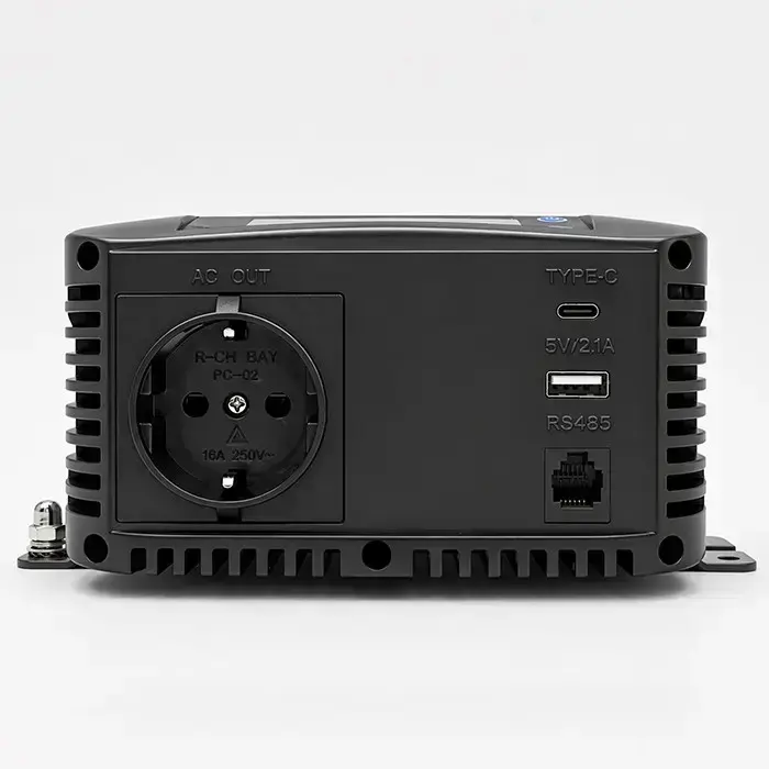Qoltec Pure Sine Wave Inverter | 12V to 230V | 500/1000W | LCD | USB | USC-C | Compatible with LiFePO4 GEL AGM  Foto 10