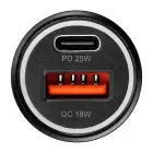 Зарядка для автомобиля Blue Star | 25W | PD, QC, PPS | USB-C, USB-A | черная Фото num