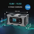 Qoltec Intelligent microprocessor charger 12V 10A | Rectifier with repair function for AGM GEL LiFePO4 battery | LCD Foto 7