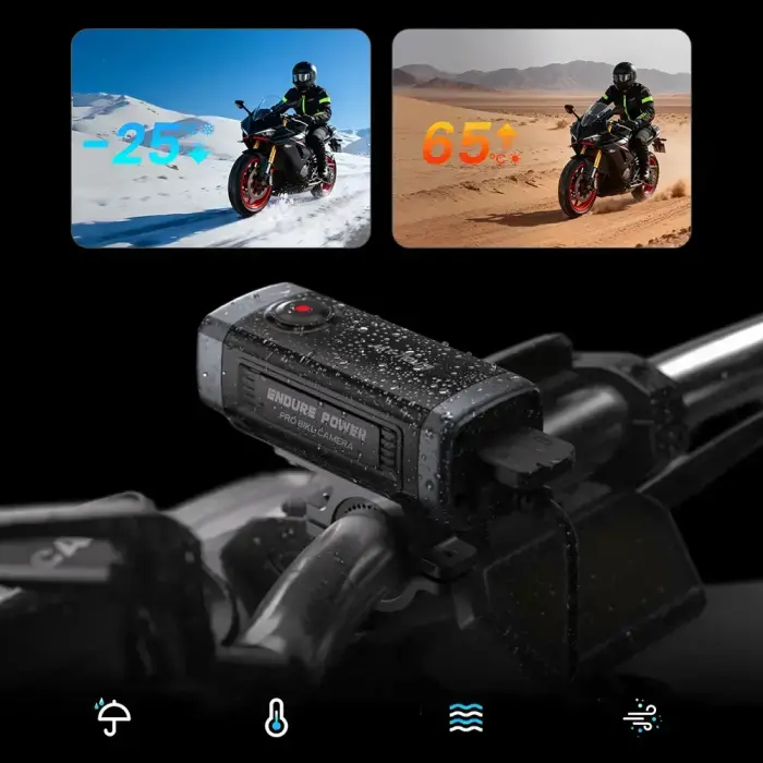 AKEEYO 710 Lite Handlebar Action Camera for Bikes and Motorcycles - Black Photo