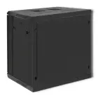Qoltec RACK Cabinet 19" | 12U | 600 x 635 x 450 | Tempered doors | Hanging | Steel case | Lock | Black Фото num
