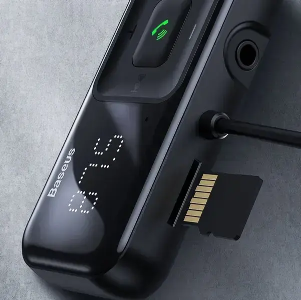 Wireless Bluetooth FM transmitter with charger Baseus S-16 (Overseas edition) - black Фото num