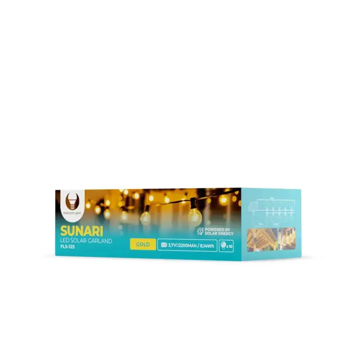 Forever Light LED Solar Garland SUNARI FLS-125 5,5m + 10 bulbs gold G40 IP44 Фото num