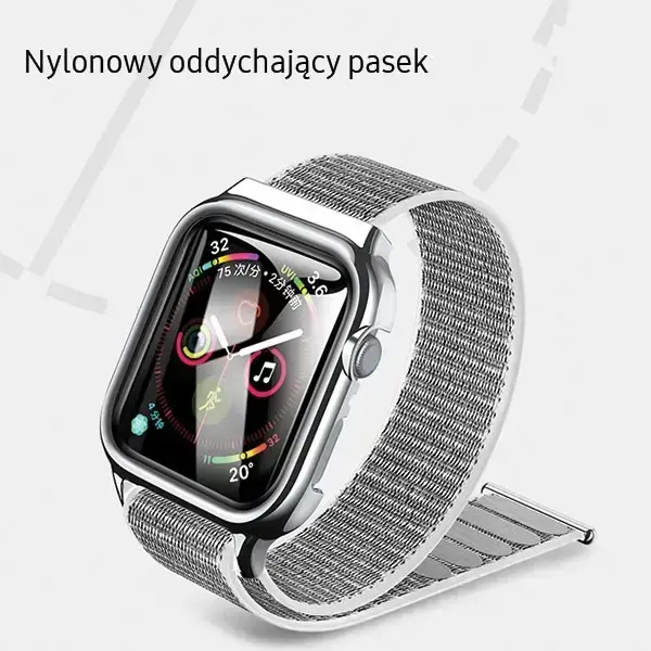 USAMS Pasek z etui Apple Watch 4|5|6|7| SE 44|45mm. czarny|black ZB74IW1 (US-ZB074) Photo