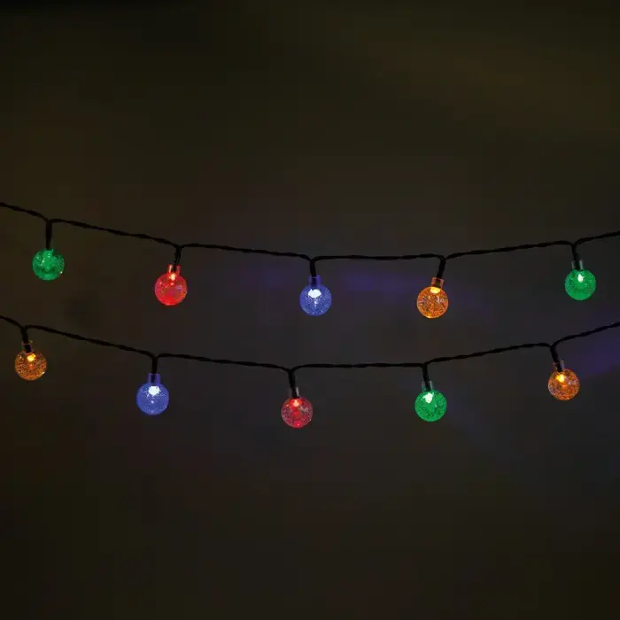 String Light Solar LED CRYSTAL BALLS SCB61 6,5m 30 balls multicolor Forever Light Photo