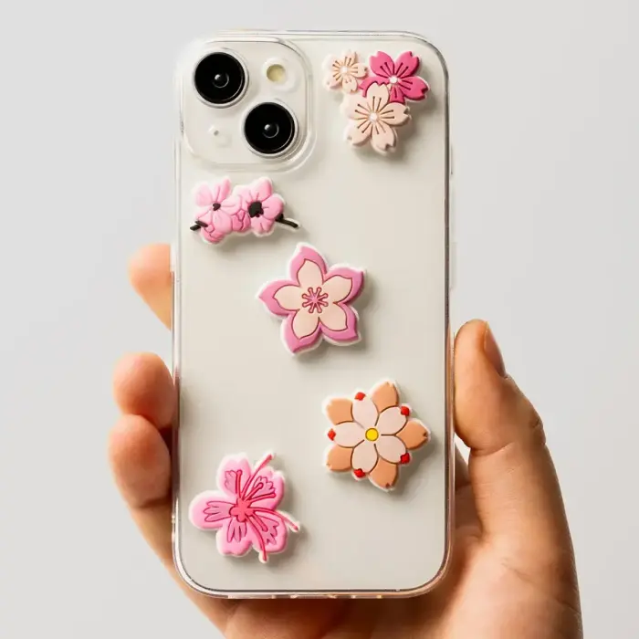 3D Sticker Pink blossom 5pcs set Photo