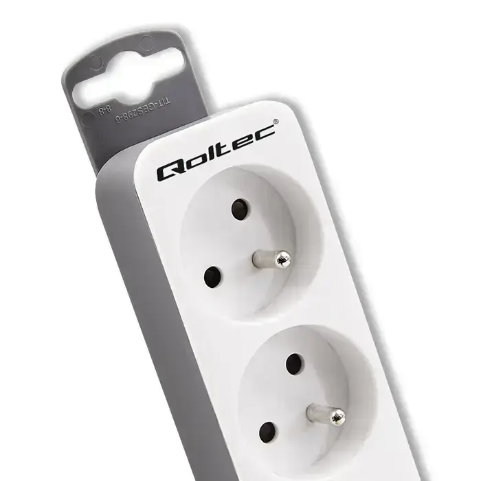 Qoltec Power strip | 6 sockets | 1.8m | White-grey Photo