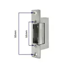 Qoltec Electric strike With lock and memory + mounting plate | 12V | Stainless steel Photo