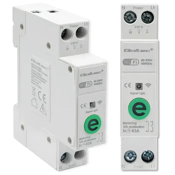 Qoltec Wi-fi DIN rail relay with electricity meter 63A| eWeLink by Sonoff | Wi-Fi | LED Фото num