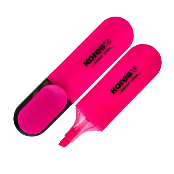 Teksta marķieris KORES BRIGHT LINER rozā Photo